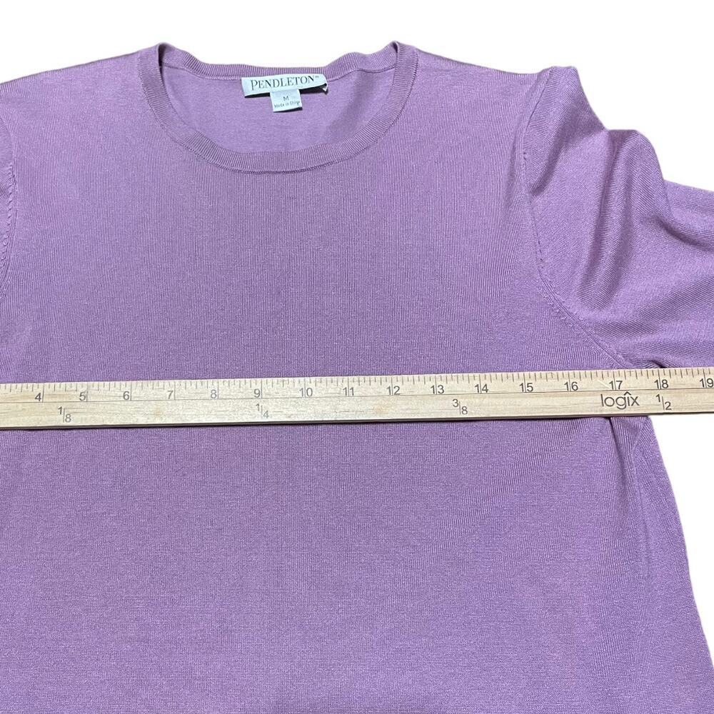 Pendleton Purple Silk Blend Long Sleeve Crewneck … - image 4